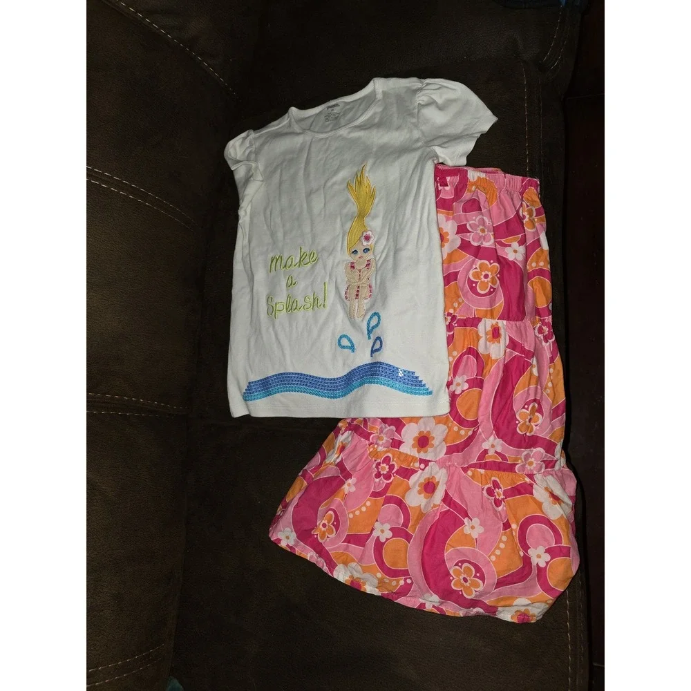 Gymboree rainbow cabana make a splash top size 10 floral skirt‎ size 8